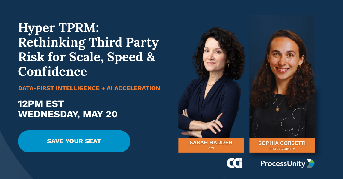 CCI Webinar May20 ProcessUnity Hyper TPRM Banner